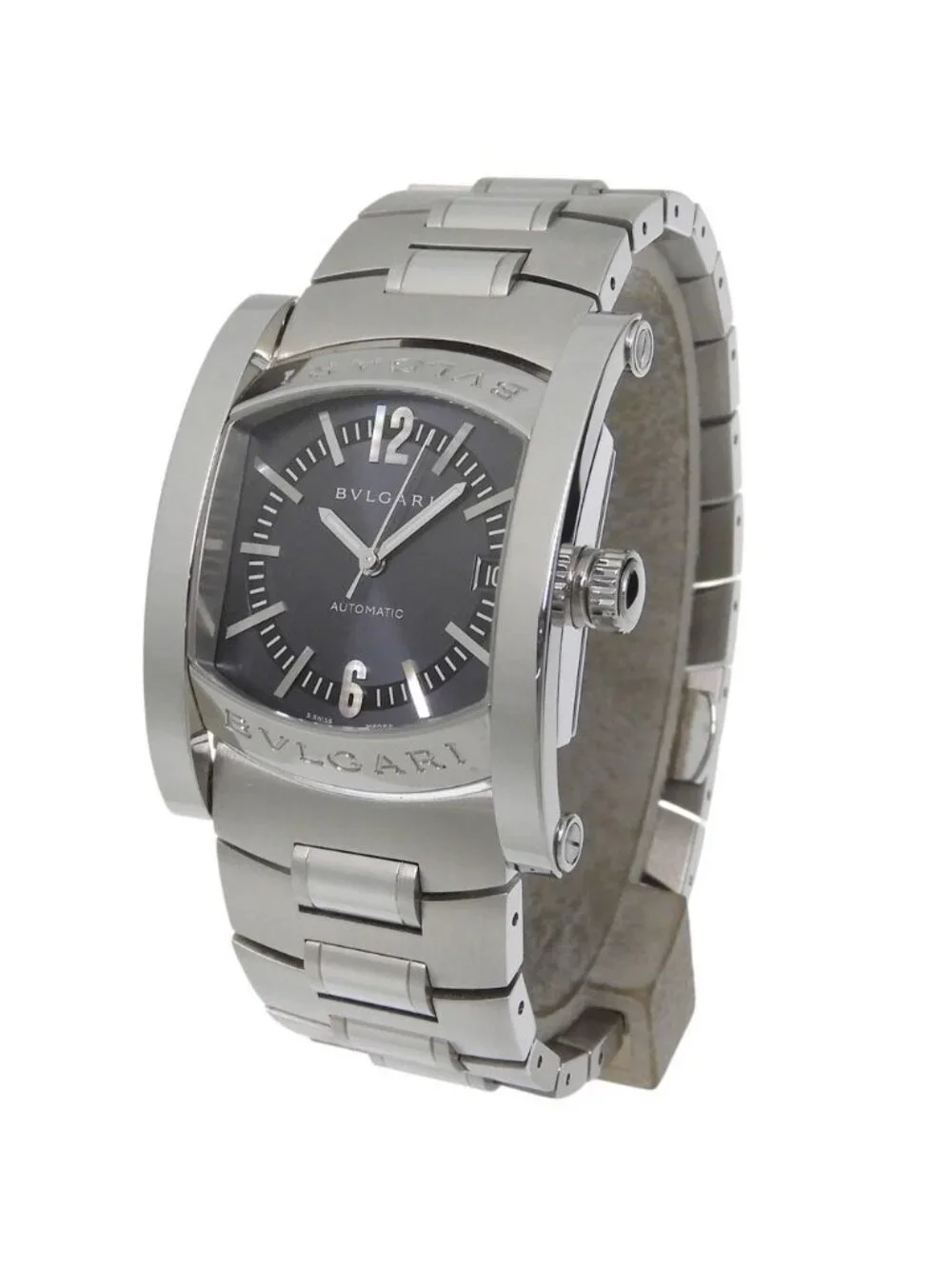 Bvlgari Assioma Stainless Steel Automatic Analog Display Black Dial Watch